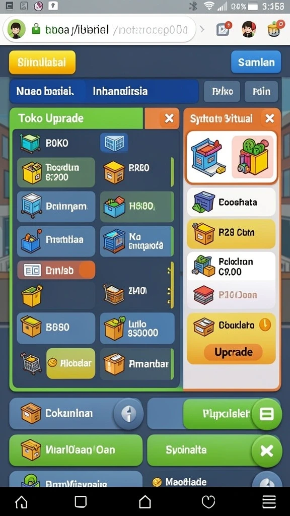 8qr - Tampilan utama game dengan navigasi sederhana.